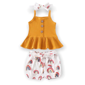 MUSTARD RAINBOW GIRL SET