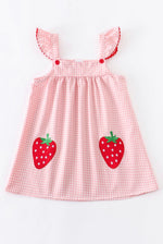 Load image into Gallery viewer, STRAWBERRIES RUFFLES GIRL DRESS
