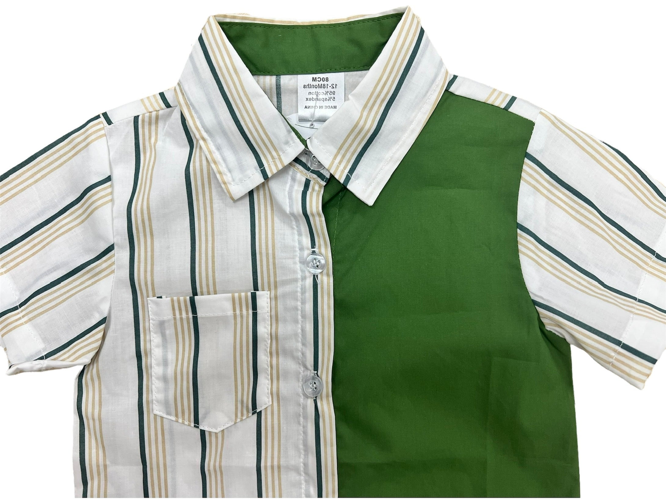 GREEN STRIPES BOY SHIRT