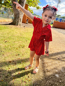 RED POLKADOT GIRL ROMPER