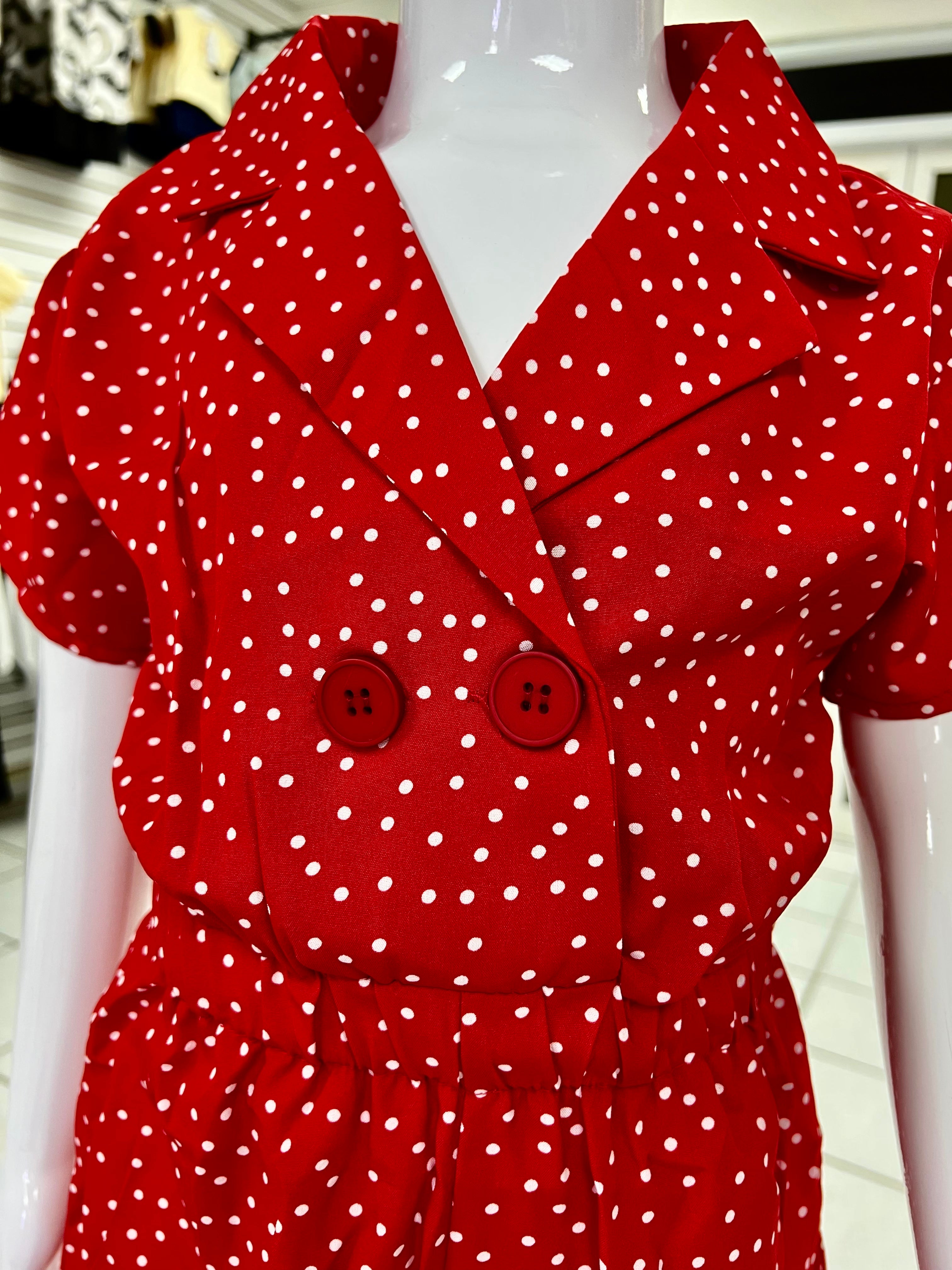 RED POLKADOT GIRL ROMPER