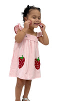 Load image into Gallery viewer, STRAWBERRIES RUFFLES GIRL DRESS
