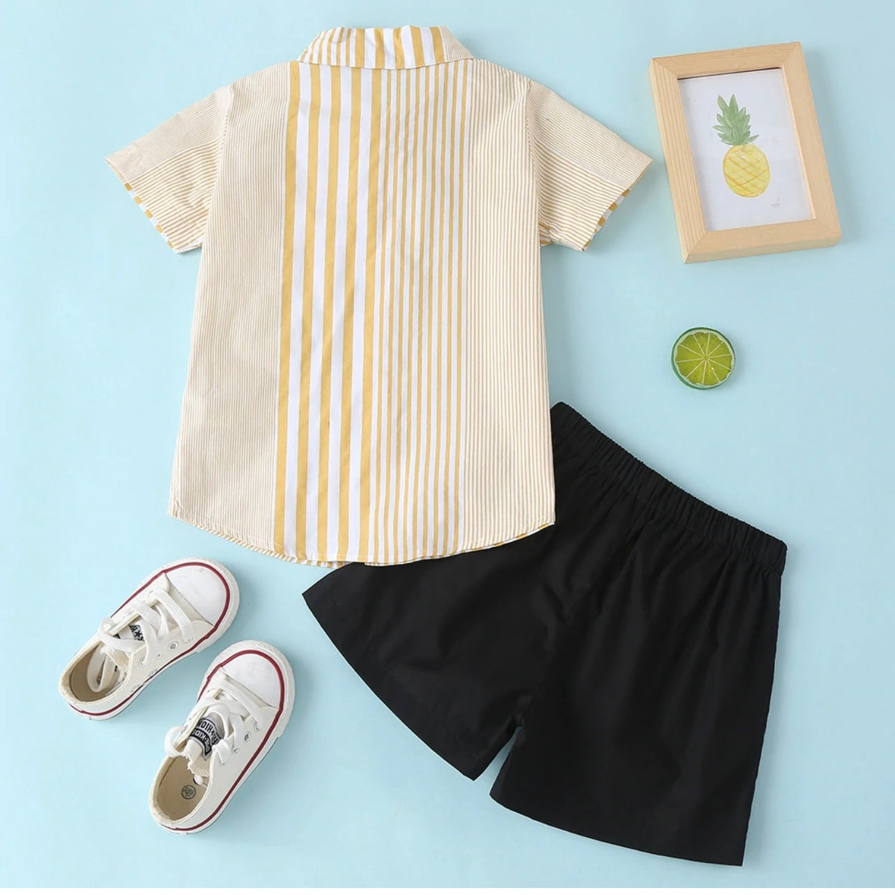 YELLOW STRIPES BOY SET