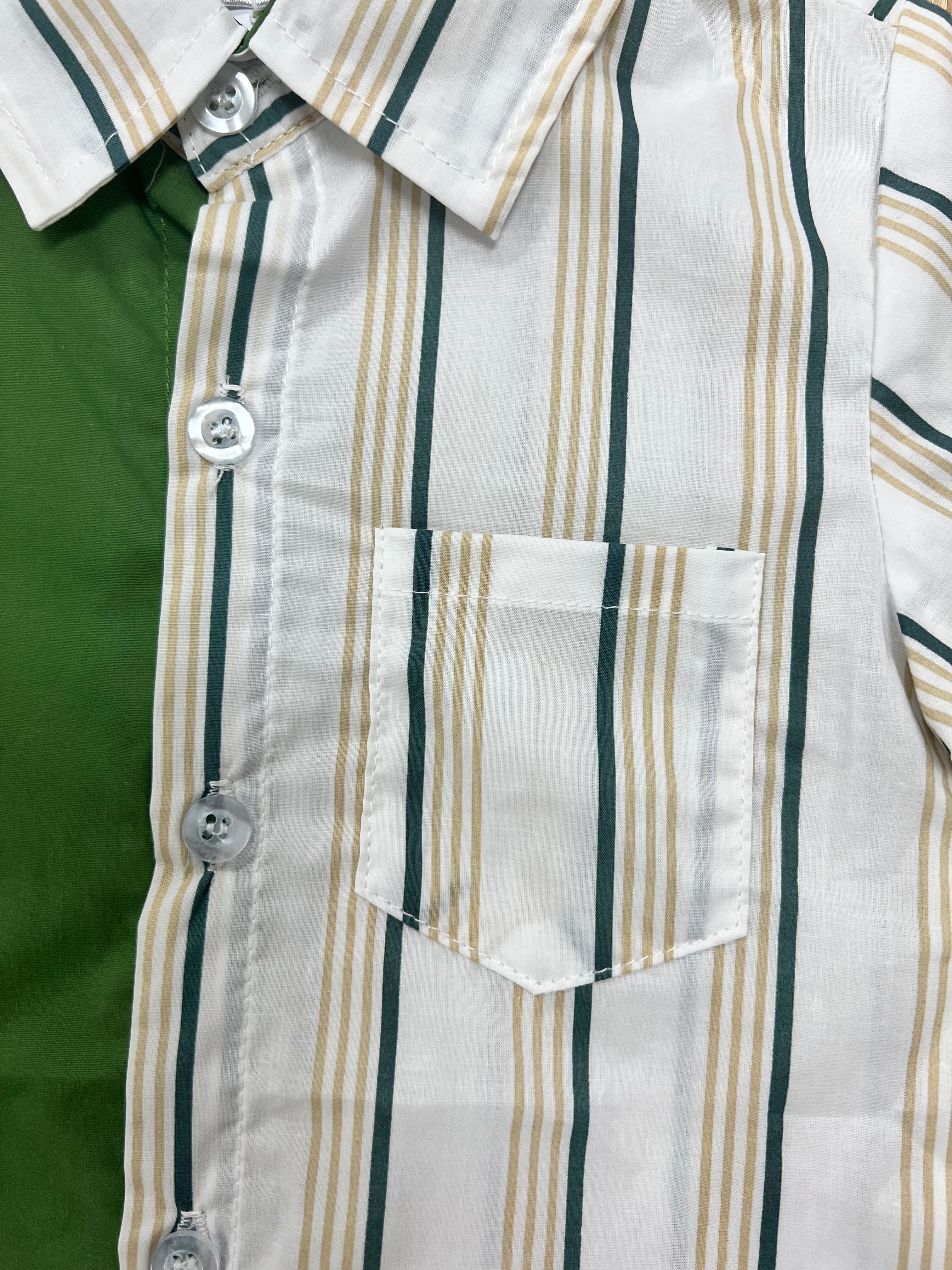 GREEN STRIPES BOY SHIRT