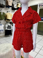 Load image into Gallery viewer, RED POLKADOT GIRL ROMPER
