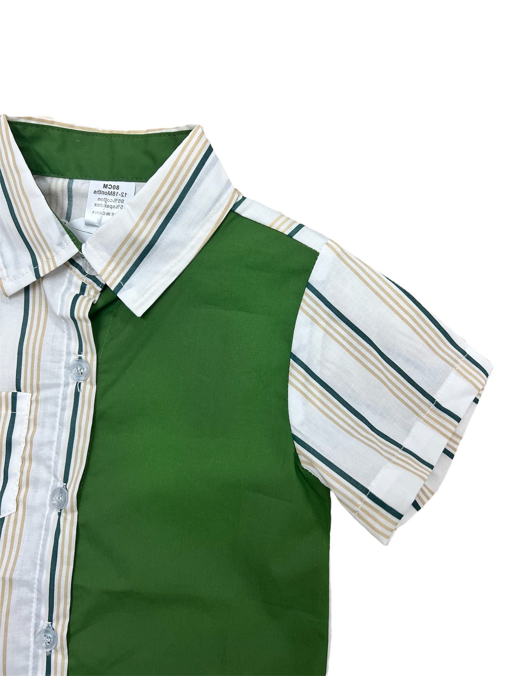 GREEN STRIPES BOY SHIRT