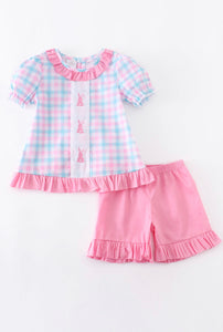 PLAID RABIT GIRL SET