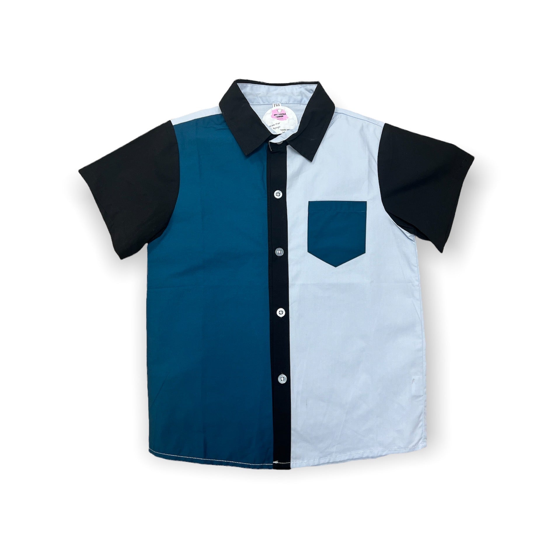 BLUE COLOR BLOCK BOY SHIRT