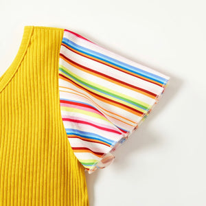 MUSTARD & STRIPES GIRL TOP