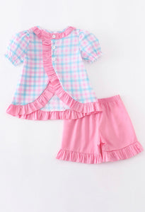 PLAID RABIT GIRL SET