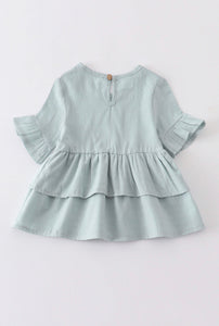 SAGE RUFFLES DRESS